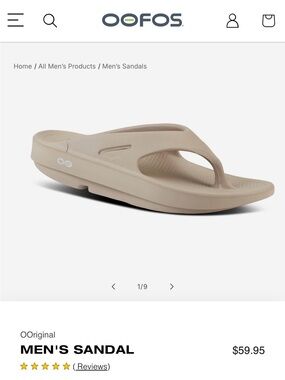 OOFOS Men's Sandal -off white